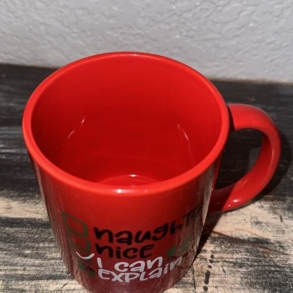 The Perfect Man Red Holiday Mugs Set Of 2 Naughty Nice I Can Explain Design Mi - Picture 3 of 8